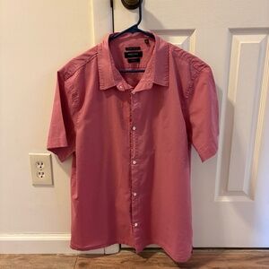 Kenneth Cole Men's XL Slim Fit Short Sleeve Shirt, Mauve